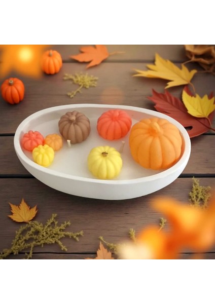 El Yapımı Kokulu Balkabağı Mum – Taş Tozu Kayık Kase Içinde Soya Wax Dekoratif Mum modelleri