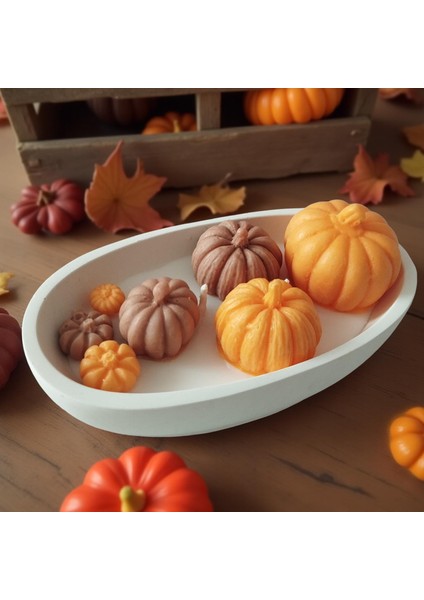 El Yapımı Kokulu Balkabağı Mum – Taş Tozu Kayık Kase Içinde Soya Wax Dekoratif Mum fırsatları