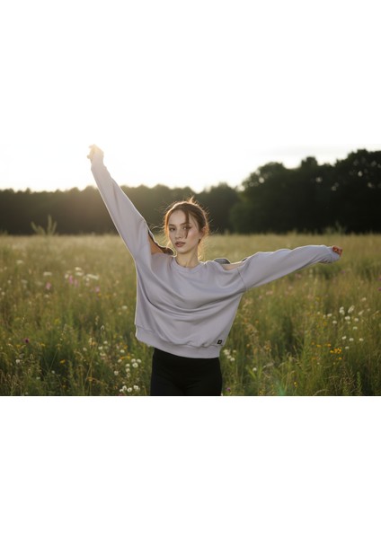 Kadın Omuzları Fermuar Detaylı Pamuklu Sweatshirt | Şık & Rahat Günlük Tarz indirimleri