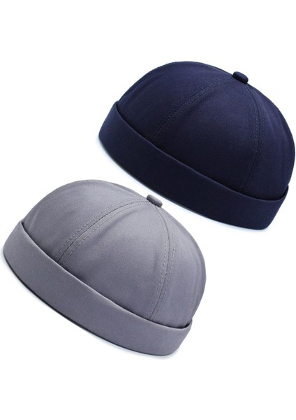 2 Li Set %100 Pamuk Cap Ayarlanabilir Docker Şapka Yazlık Takke Şapka Retro Şapka Takke Şapka