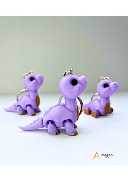 - 3D Baskı (Brachiosaurus) Dinozor Figürlü Anahtarlık