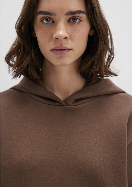 Kapüşonlu Kahverengi Basic Sweatshirt 167299-81959 indirimleri