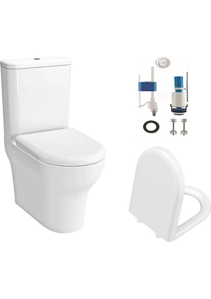 Zentrum Kanalsız Duvara Sıfır Klozet, Rezervuar, Iç Takım ve Yavaş Kapanan Kapak 7783L003-0092