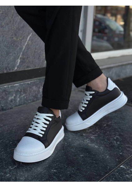 KB-X46 Kuback Siyah Beyaz Yüksek Beyaz Taban Günlük Spor Ayakkabı modelleri