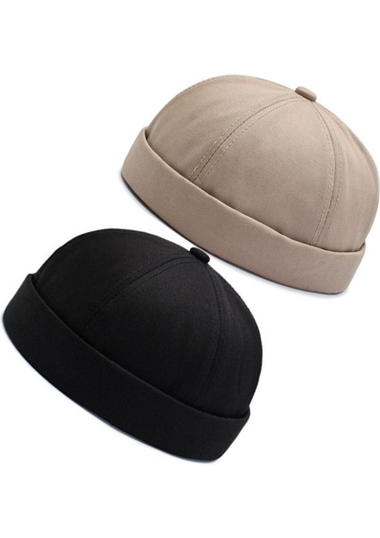 2 Li Set %100 Pamuk Cap Ayarlanabilir Docker Şapka Yazlık Takke Şapka Retro Şapka Takke Şapka