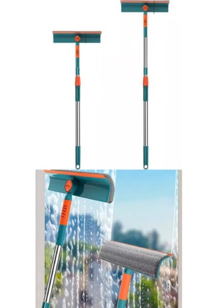 180 Derece Döner Başlıklı Çift Yönlü Çekpaslı Teleskopik Cam,ayna,pencere Silme Temizlik Mopu Aparatı indirimleri