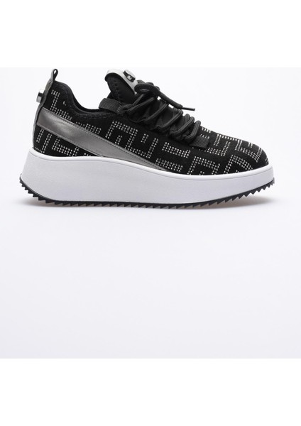 Kadın Süet Sneaker Taş Detaylı Siyah Cressa modelleri