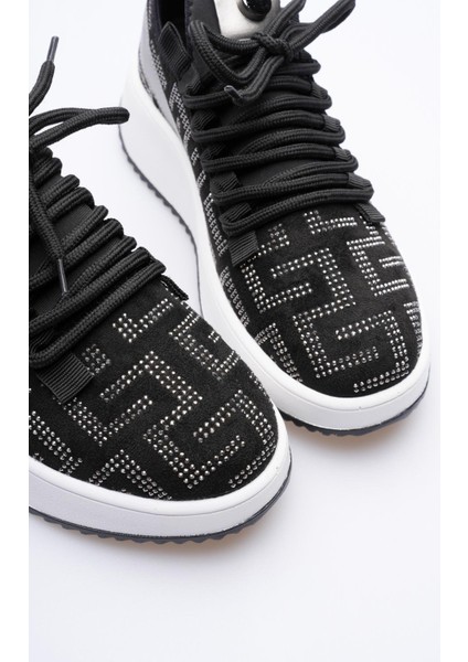 Kadın Süet Sneaker Taş Detaylı Siyah Cressa fırsatları