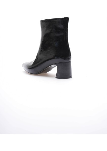 Kadın Rugan Bot Sivri Burunlu Topuklu Fermuarlı Siyah Liza fırsatları