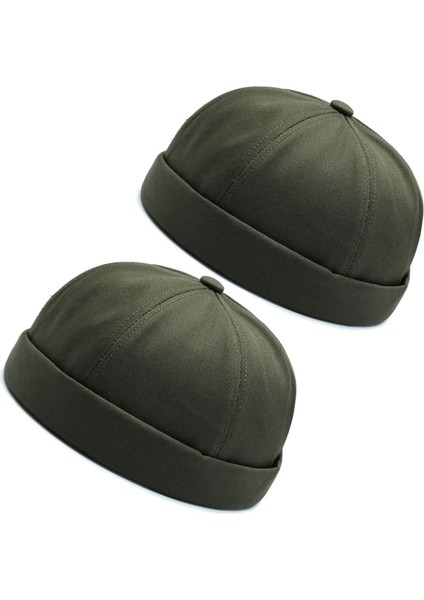 2 Li Set %100 Pamuk Cap Ayarlanabilir Docker Şapka Yazlık Takke Şapka Retro Şapka Takke Şapka