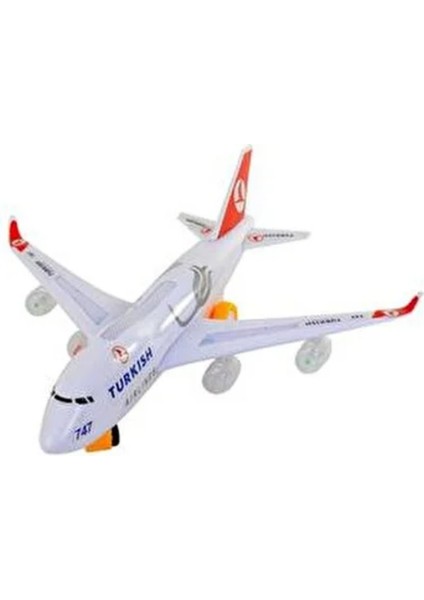 Sesli Işıklı Yerde Gezen Thy Uçak - Boing 747 (Lisinya)