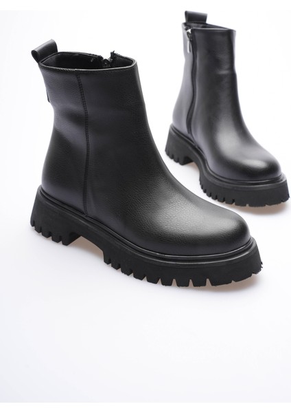 Kadın Deri Bot Fermuarlı Kalın Tabanlı Siyah Sorell modelleri