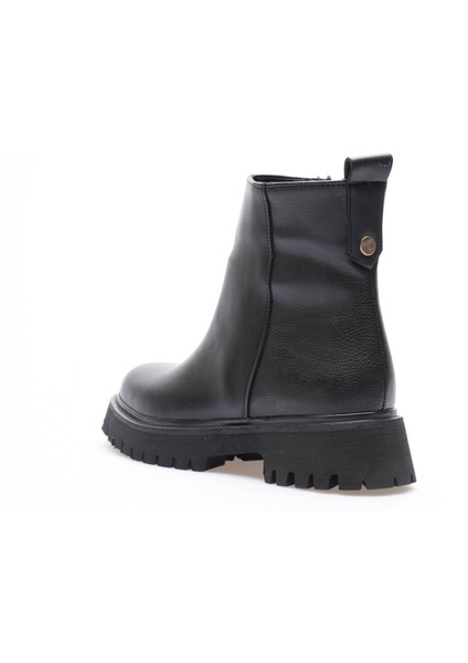 Kadın Deri Bot Fermuarlı Kalın Tabanlı Siyah Sorell fırsatları