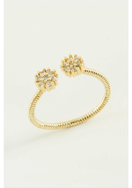 Çiçek Zirkon Taşlı Yüzük