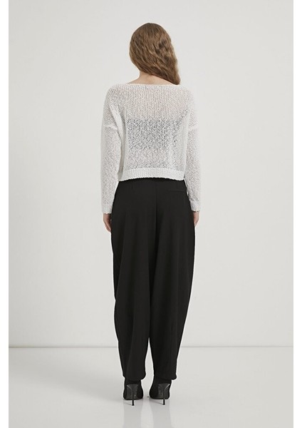 Kadın Standart Beden Düşük Omuz Transparan Şık ve Zarif Tasarım Triko Kazak fiyatları