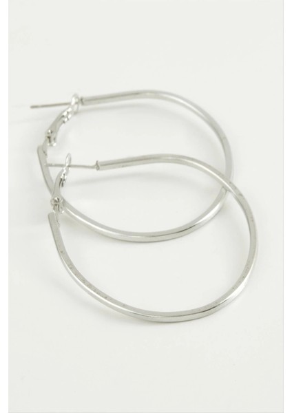 Oval Halka Küpe 4,5 cm