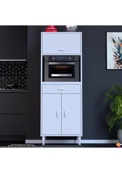 Salsa Mutfak Dolabı Tek Çekmece, 3 Kapaklı. Ekmeklik / Fırın / Mikrodalga Dolabı 60X162,4X56 cm