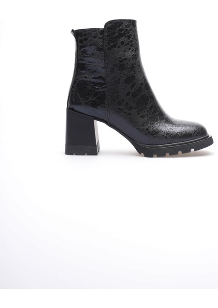 Kadın Deri Bot Benekli Topuklu Fermuarlı Siyah Arvenna fiyatları