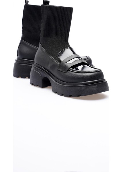 Kadın Çorap Bot Triko Siyah Boska