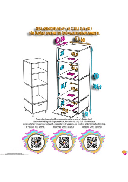 Dora Ankastre Dolap: Tek Kapaklı Mini/midi Mikrodalga Fırın Dolabı Beyaz Dolap 60X185,9X56 cm fiyatları