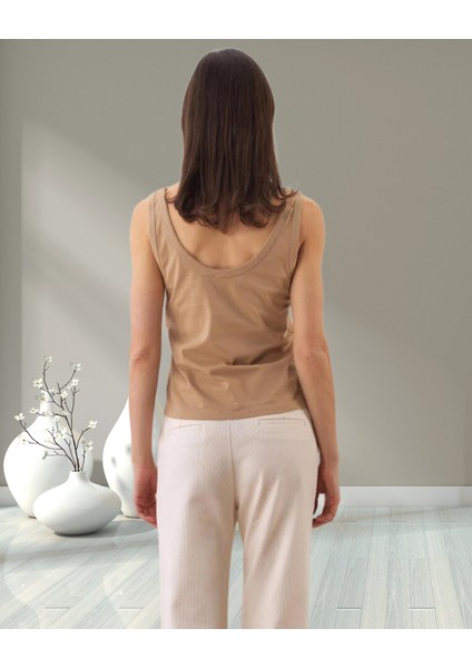 xint Kadın Regular Fit Sıfır Kol U Yaka Boyundan Bağlama Detaylı Pamuklu Bluz fırsatları