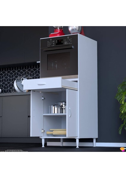 Simba Ankastre Dolap Tek Çekmece, 2 Kapak, 2 Göz Raflı Mutfak Dolabı Beyaz Dolap 60X152.3X56 cm modelleri