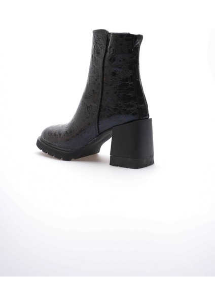 Kadın Deri Bot Benekli Topuklu Fermuarlı Siyah Arvenna fırsatları
