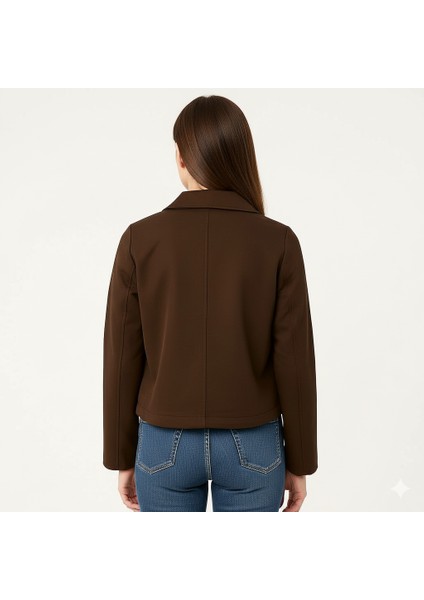 Kadın Kahverengi Kısa Süet Astarlı ve Cepli Trençkot/ceket fiyatları