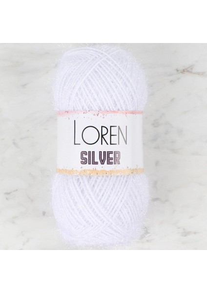 Loren Silver Optik Beyaz El Örgü Ipi - Rs-Optik - 34068