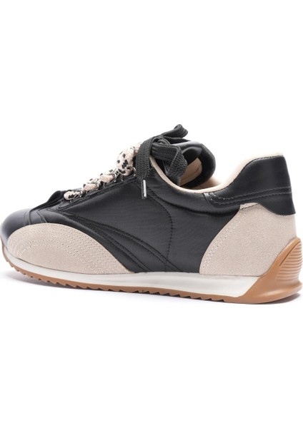 Kadın Deri Sneaker Paraşüt Detaylı Siyah-Bej Lurea fırsatları
