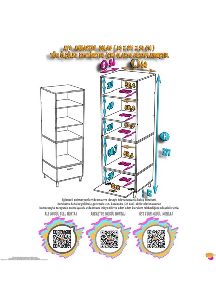 Meri Ankastre Dolabı 1 Kapaklı Mini/midi Mikrodalga Mutfak Fırın Dolabı Beyaz Dolap 60X217X56 cm fiyatları