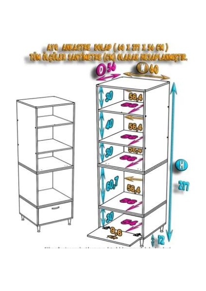 Meri Ankastre Dolabı 1 Kapaklı Mini/midi Mikrodalga Mutfak Fırın Dolabı Beyaz Dolap 60X217X56 cm