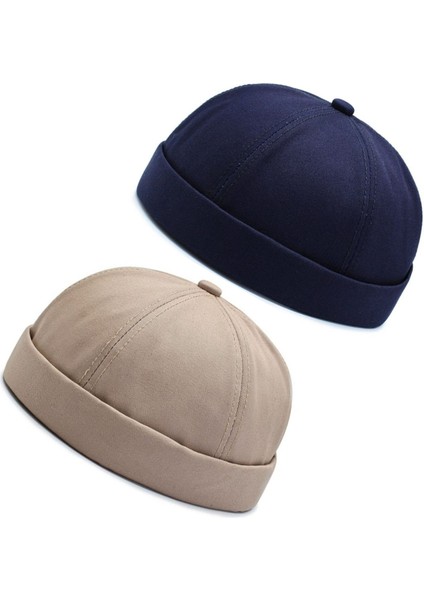 2 Li Set %100 Pamuk Cap Ayarlanabilir Docker Şapka Yazlık Takke Şapka Retro Şapka Takke Şapka