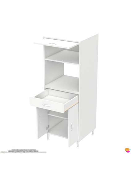 Salsa Mutfak Dolabı Tek Çekmece 2 Kapaklı Ekmeklik / Fırın / Mikrodalga Dolabı 60X162,4X48 cm