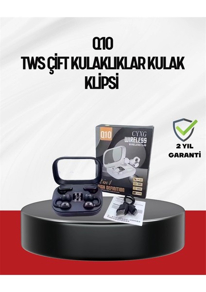 Q10 Dokunmatik Bluetooth Kulaklık – 6 Saat Müzik, Çift Dil, Hızlı Şarj
