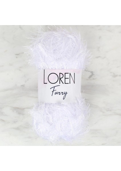 Loren Furry Beyaz El Örgü Ipi - RF118 - 34067