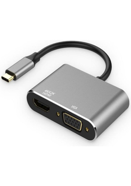 -2001 4 In 1 Type-C Hub | Vga, Hdtv, USB 3.0, Pd Şarj Docking Station fiyatları