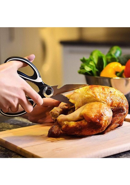 Paslanmaz Çelik Mutfak Makası Tavuk Makası Meşrubat Açıcılı Fonksiypel Makas