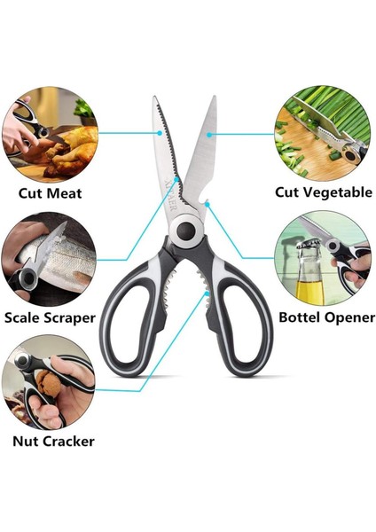 Paslanmaz Çelik Mutfak Makası Tavuk Makası Meşrubat Açıcılı Fonksiypel Makas fırsatları