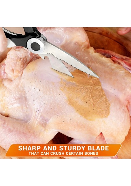 Paslanmaz Çelik Mutfak Makası Tavuk Makası Meşrubat Açıcılı Fonksiypel Makas