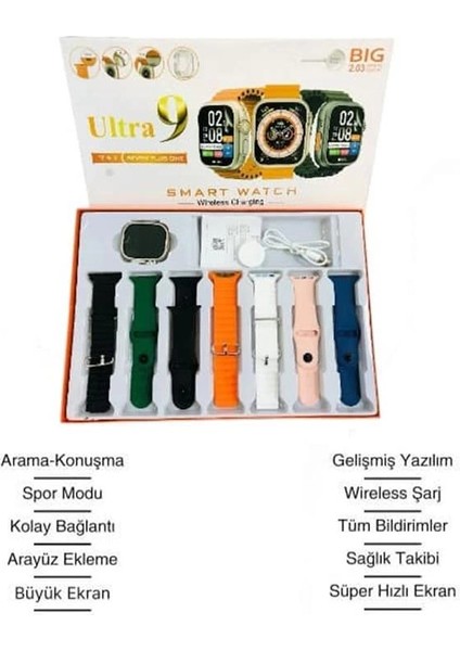 Akıllı Saat Bluetooth Bağlantılı 2.09 Inç Hd Ekran ve Çok Yönlü Sağlık Takibi modelleri