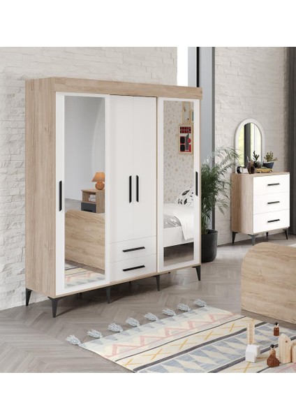 Ildır Çocuk Odası Takımı 3 Parça Tamamı Mdf Flora Beyaz fiyatları