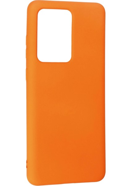 Samsung Galaxy S20 Ultra Kılıf Nano Içi Kadife Silikon - Turuncu