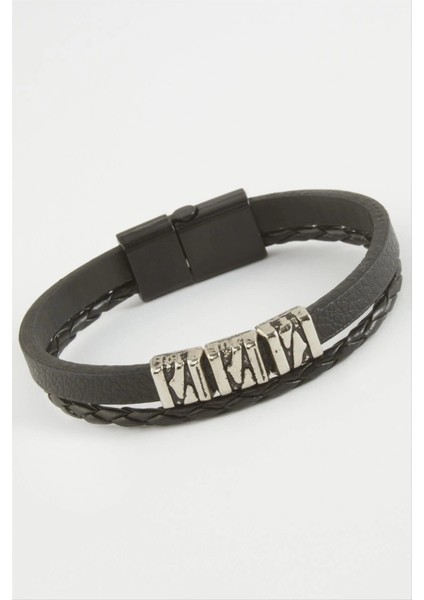 Kaliteli Mıknatıslı Suni Deri Bileklik