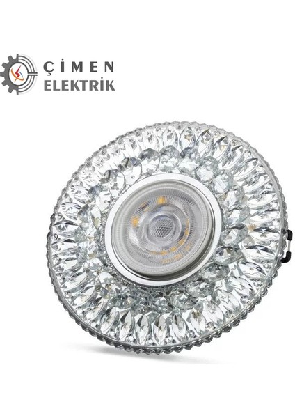 Noas YL65 1777 Athena LED Çerçeveli 4000K Kristal Cam Spot Kasa - Priz ve Anahtar Için Uyumlu �