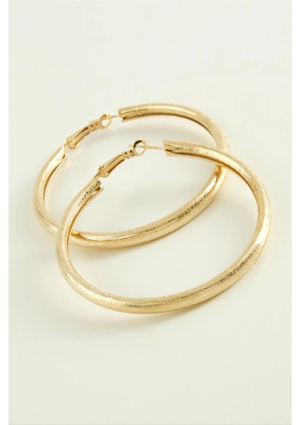 Simli Boru Halka Küpe 4,5 cm