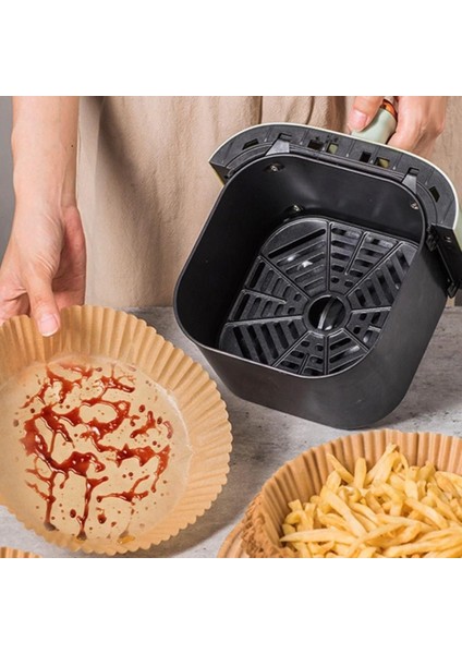 50 Adet 20 cm Air Fryer Pişirme Kağıdı Tek Kullanımlık Yağ Geçirmez Yuvarlak Tabak Model Pvc modelleri