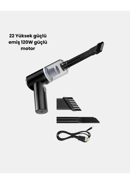 Taşınabilir Vakumlu Araç Süpürgesi – Katlanabilir Sap, Yıkanabilir Filtre, 120W Motor fiyatları
