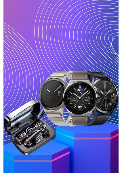 Kulak Içi Kablosuz Bluetooth Kulaklık ve Nfc ve Gps Özellikli Akıllı Saat Alarm ve Titreşim modelleri