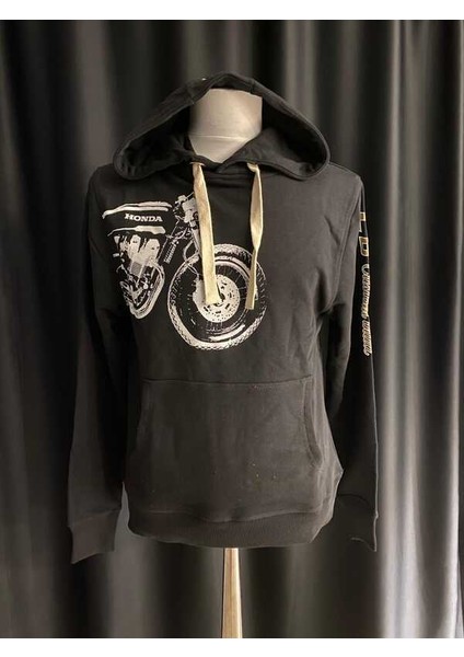 Motorlu Siyah Sweatshırt